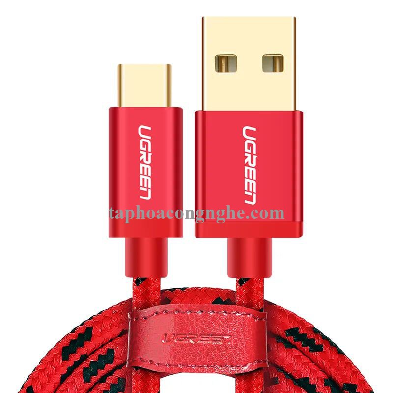 Ugreen 40483 0.5M màu đỏ Cáp sạc USB TypeC cao cấp US250 30040483